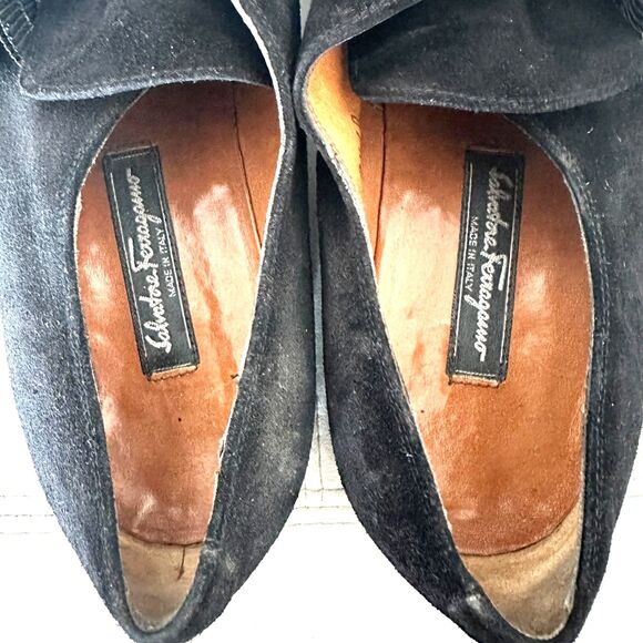 Salvatore Ferragamo Men\'s Shoes Size 8.5 Black Suede